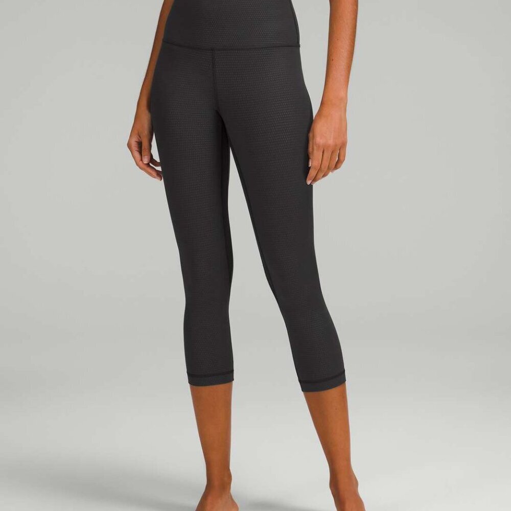 Lululemon Align High-Rise Crop 21" Polka Squat Emboss Black
